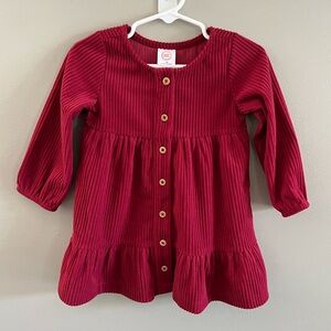 Wonder Nation Burgundy Ribbed Dress